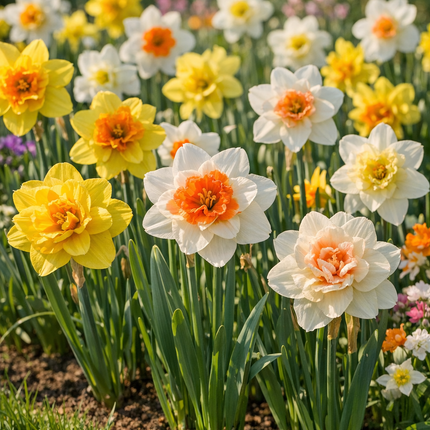 Pachet START – 100 Bulbi Narcise Mix Culori (Simple + Duble) – Transport Gratuit