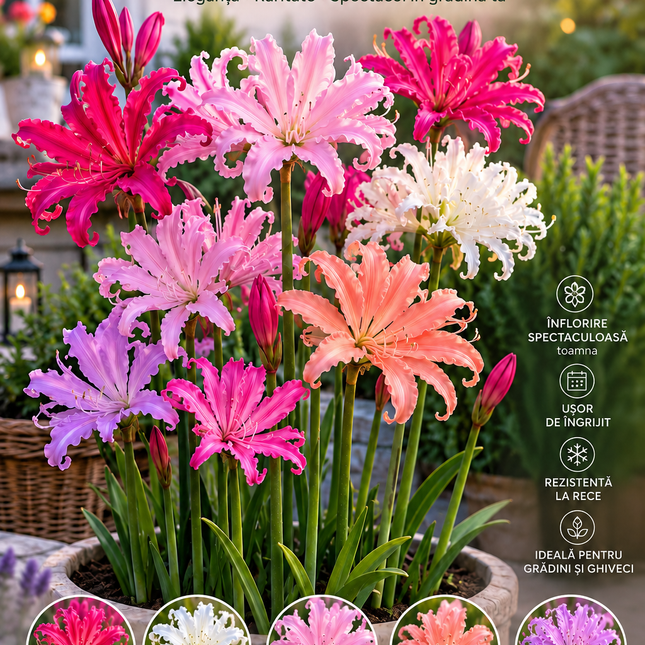 Bulbi Nerine Mix de Culori – 40 bucăți | Pachet Grădină Colorată