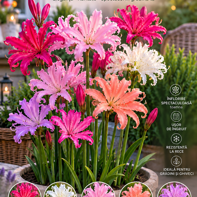 Bulbi Nerine Mix de Culori – 60 bucăți | Pachet Spectacol Floral