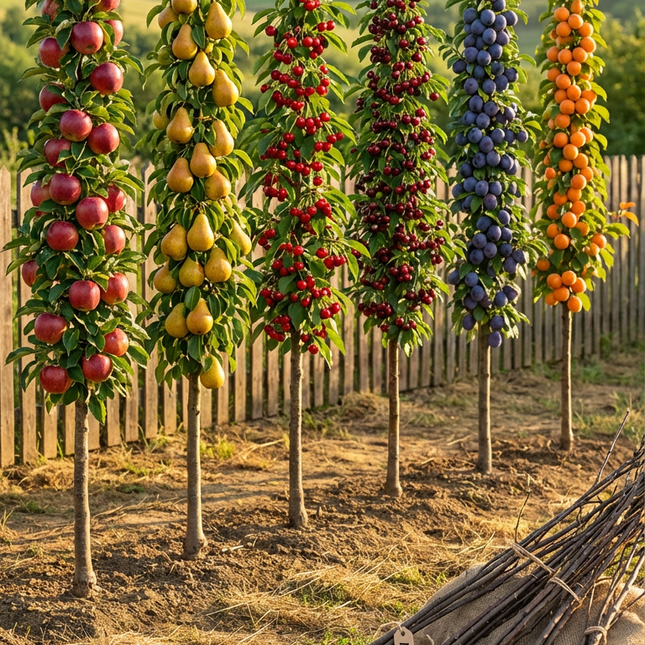 6 Pomi Fructiferi Columnari Mix + Transport Gratuit