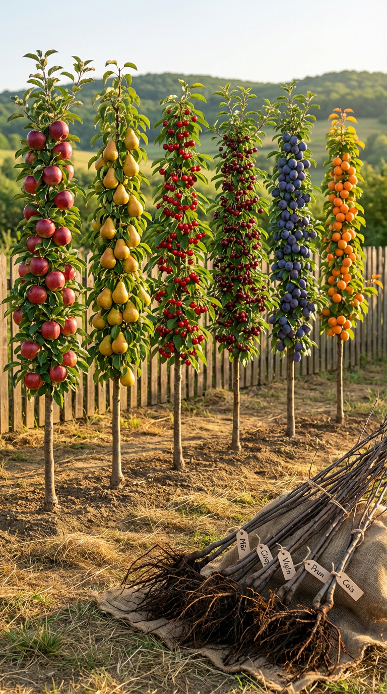Pachet de șase pomi fructiferi columnari