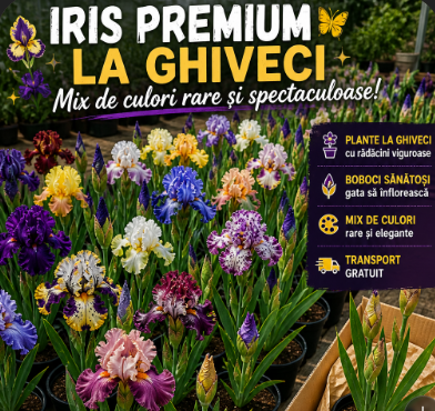 Iris Premium la ghiveci – Pachet 6 bucăți – Mix culori