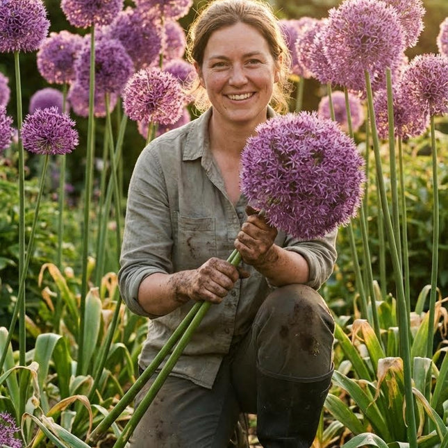Alium Gigant – Pachet START | 3 bulbi PREMIUM · Flori „glob” spectaculoase